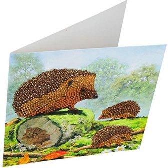 Crystal Card kit diamond painting Happy Hedgehogs 18 x 18 cm