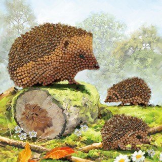 Crystal Card kit diamond painting Happy Hedgehogs 18 x 18 cm