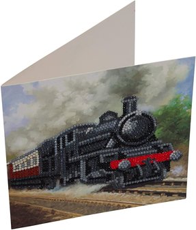 Crystal Card kit diamond painting Train 18 x 18 cm (partial)