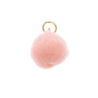 Pompon voor sieraden of decoratie 12mm Powder met goudkleurig oog