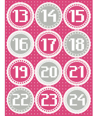 Adventskalender stickers SCANDINAVIE 24st.