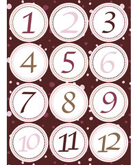 Adventskalender stickers ROZE 24st.