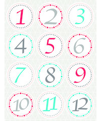 Adventskalender stickers CHRISTMAS 24st.