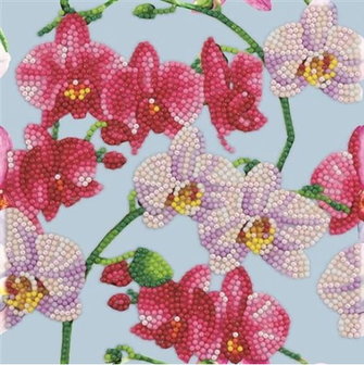 Crystal Card kit Watercolor Orchids (partial 18x18 cm)