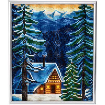 Crystal Art kit Alpine Cottage full portrait 21 x 25 cm