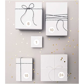 Paper Poetry Adventskalender stickers Wit 24st.