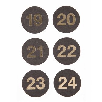 Paper Poetry Adventskalender stickers Zwart 24st.