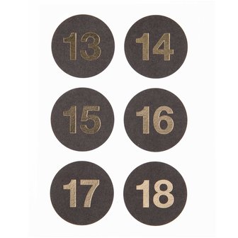 Paper Poetry Adventskalender stickers Zwart 24st.