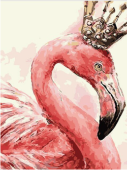 Full 5D Diamond Painting Queen Flamingo 40 x 50 cm