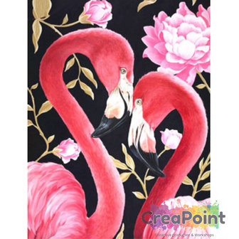 Full 5D Diamond Painting Flamingo&#039;s 40 x 50 cm