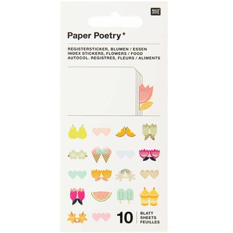 PAPER POETRY STICKERBOOK INDEX TABS FLOWERS 10 VELLEN