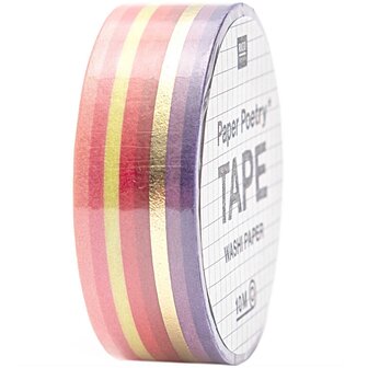 PAPER POETRY TAPE STREPEN ROOD/GOUD 1,5CM 10M