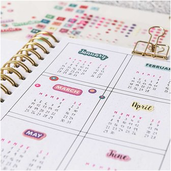 PAPER POETRY STICKERS &quot;MAANDEN KALENDER&quot;  100 st.