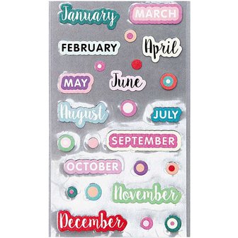 PAPER POETRY STICKERS &quot;MAANDEN KALENDER&quot;  100 st.