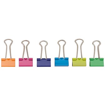 PAPER POETRY FOLDBACK CLIPS MULTICOLOR 19MM 12 STUKS