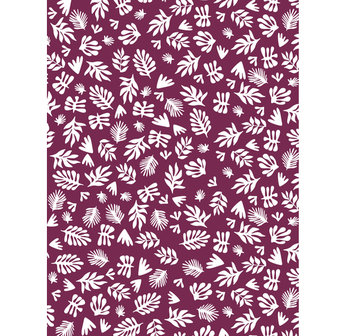 Decopatch papier motief met bladeren bordeaux