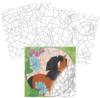 Graffy Pop Kleurboek Paarden kleuren op nummer spiraal gebonden