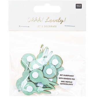 Ohhh Lovely! houten sticker konijn mint 12 stuks.