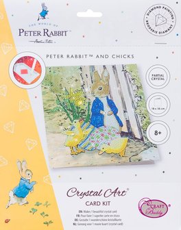 Crystal Card kit&nbsp;Peter Rabbit&nbsp;and the Chicks (partial) 18 x 18 cm.