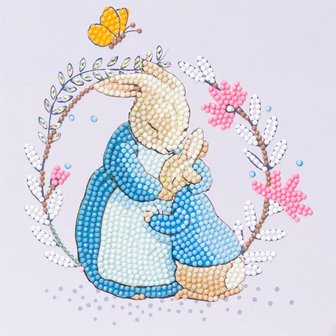 Crystal Card kit&nbsp;Peter Rabbit&nbsp;and Mum (partial) 18 x 18 cm.