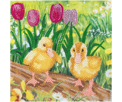 Crystal Card kit diamond painting Spring Chicks 18 x 18 cm