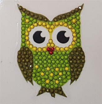 Crystal Art Sticker Green Owl