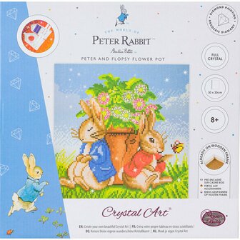 Crystal Art kit &reg; Peter and Flopsy Flower Pot 30 x 30 cm diamond painting