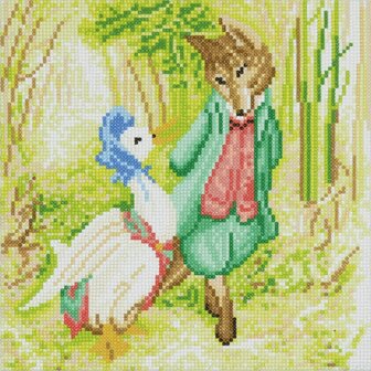 Crystal Art kit &reg; Jemima Puddle-Duck and Mr. Fox Peter Rabbit 30 x 30 cm diamond painting