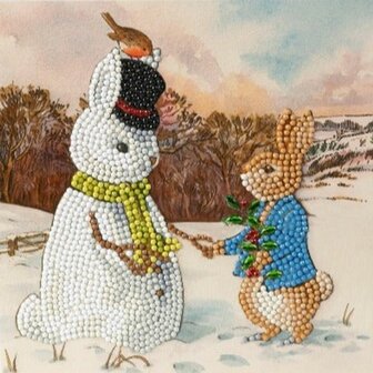 Crystal Card&nbsp;kit &reg;&nbsp;&nbsp;Peter &amp; Snowman (partial) 18 x 18 cm.