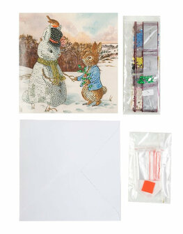 Crystal Card&nbsp;kit &reg;&nbsp;&nbsp;Peter &amp; Snowman (partial) 18 x 18 cm.