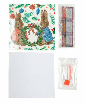 Crystal Card&nbsp;kit &reg;&nbsp;&nbsp;Peter &amp; Christmas Wreath (partial) 18 x 18 cm.