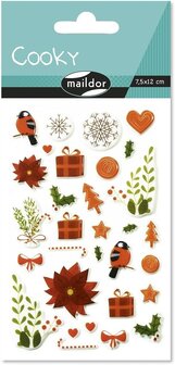 Cooky Kerststickers set van 5 vellen. 