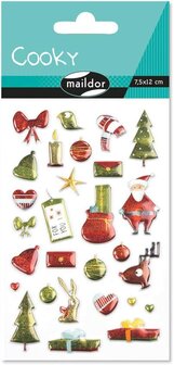 Cooky Kerststickers set van 5 vellen. 