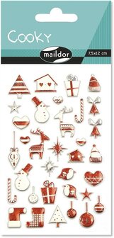 Cooky Kerststickers set van 5 vellen. 