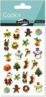 Cooky Kerststickers set van 5 vellen. 