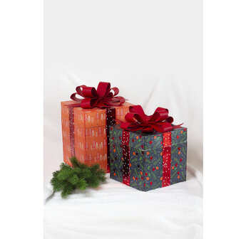Set van 2 vierkante geschenkdozen