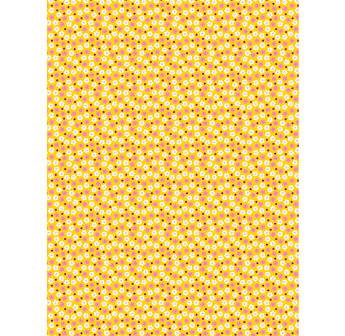 Decopatch papier vrolijk bloemenmotief geel