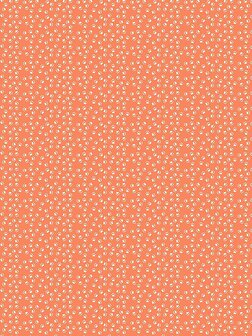 Decopatch papier oranje met witte dierenpootjes FLUO