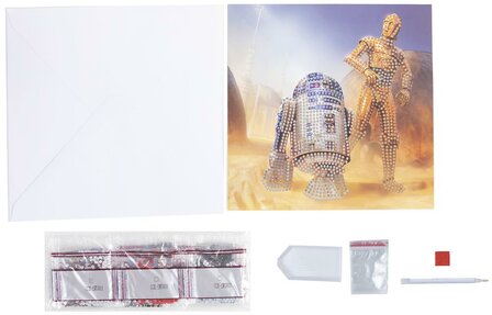 Crystal Card&nbsp;kit &reg;&nbsp;&nbsp;Star Wars R2-D2 &amp; C-3PO (partial) 18 x 18 cm.