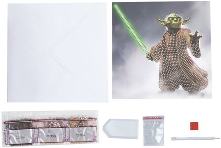 Crystal Card&nbsp;kit &reg;&nbsp;&nbsp;Star Wars YODA (partial) 18 x 18 cm.