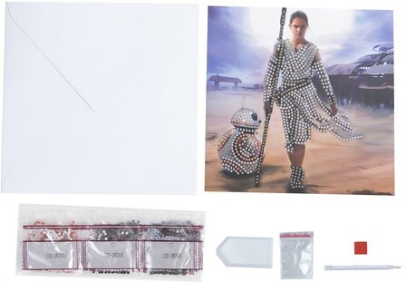 Crystal Card&nbsp;kit &reg;&nbsp;&nbsp;Star Wars REY (partial) 18 x 18 cm.