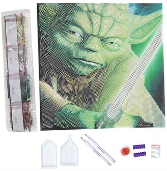 Crystal Art kit &reg; Star Wars YODA 30 x 30 cm diamond painting (partial)
