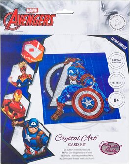 Crystal Card&nbsp;kit &reg;&nbsp;Marvel CAPTAIN AMERICA (partial) 18 x 18 cm.