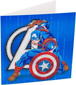Crystal Card&nbsp;kit &reg;&nbsp;Marvel CAPTAIN AMERICA (partial) 18 x 18 cm.