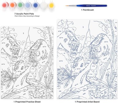 Schilderen op nummer GORILLAS (Junior Small/33x24cm) Royal &amp; Langnickel