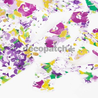 Decopatch papier Vrolijke Bloemenprint paars