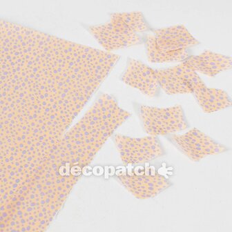 Decopatch papier perzik/lila luipaardprint