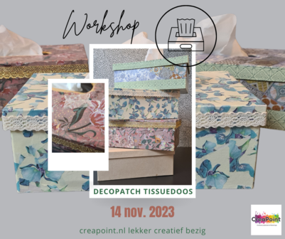 Workshop Decopatch tissuebox tissuedoos 16 nov.