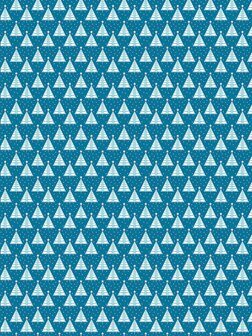 Decopatch papier kleine boompjes blauw