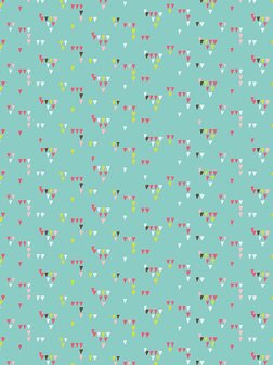 Decopatch papier Turquoise driehoek retrodesign